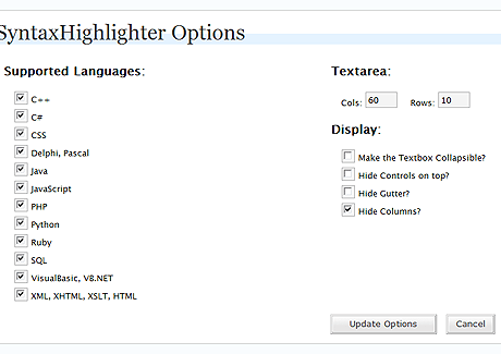 SyntaxHighlighterオプション